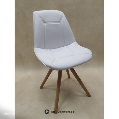 White soft design chair with wooden legs kenny