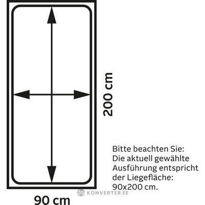 Valge Täispuidust Narivoodi (Alpi) 90x200