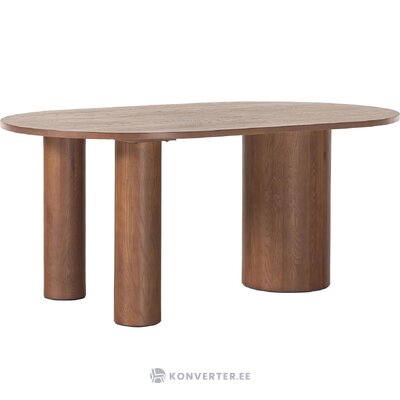 Ruskea soikea massiivipuinen ruokapöytä (dunia)