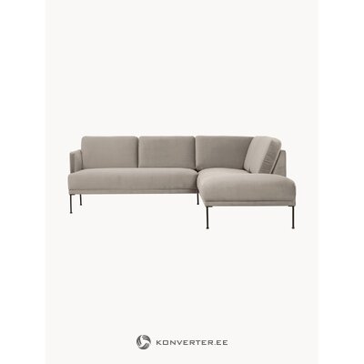 Smėlio spalvos aksominė kampinė sofa (laisva)