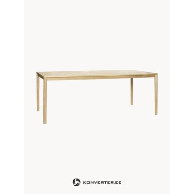 Light brown solid wood dining table ground (hübsch) 200x100 with cosmetic defect