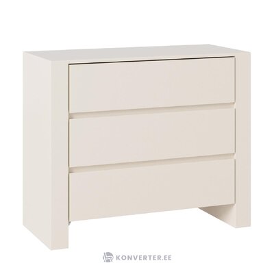 Light beige chest of drawers (liv) with cosmetic flaws.