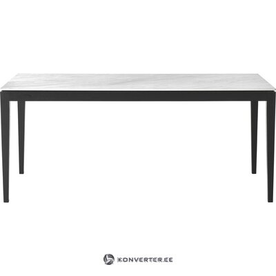 White and black dining table (jackson) 180x90 with a cosmetic flaw