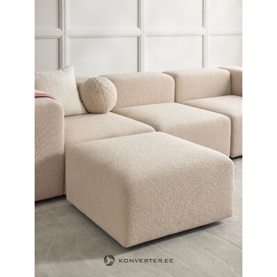 Šviesiai smėlio spalvos modulinė kampinė sofa (lena) su kosmetiniais defektais.