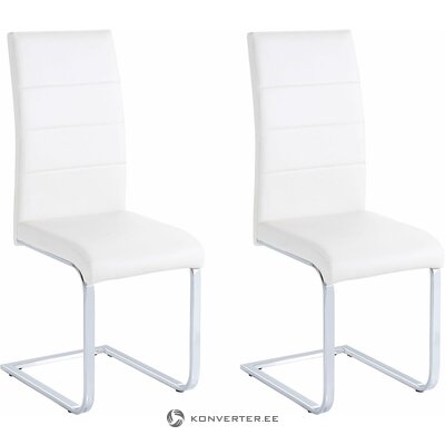 Chrome-white leather soft chair (josy)