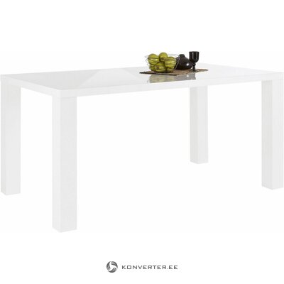 Valkoinen kiiltävä ruokapöytä