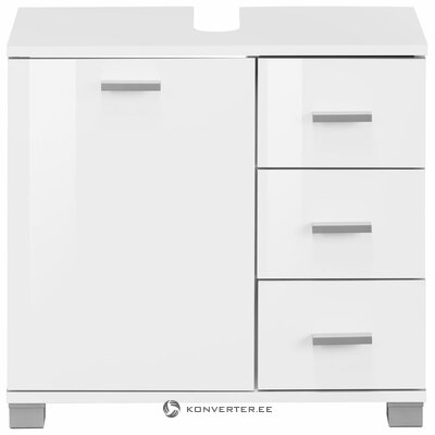 White washbasin cabinet with 3 drawers and 1 door