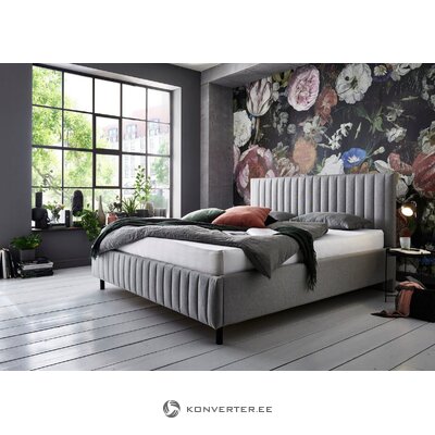 Gray upholstered bed vanda with storage space (180x200) in a box, intact