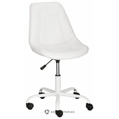 Soft white office chair on wheels (kenny)