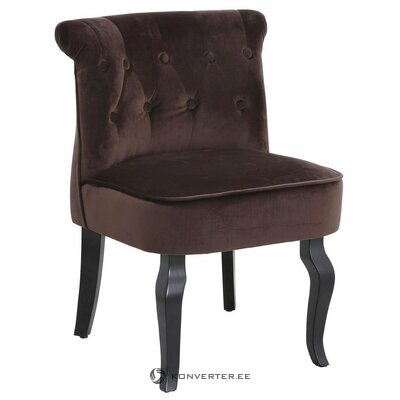Brown small velvet armchair (beatrix)