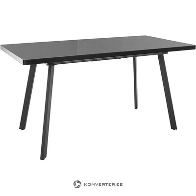 Juodas pailginamas pietų stalas hira (plotis 140 cm)