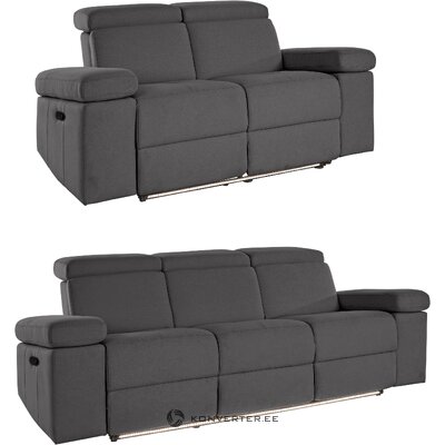 Anthracite sofa set with relaxation function kilado whole