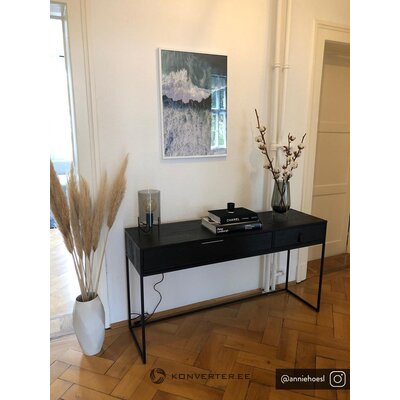 Black solid wood console table (woood)