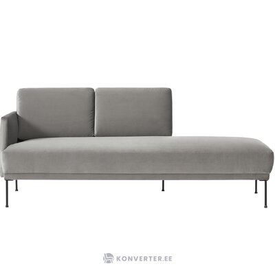 Pieni harmaa samettisohva (fluente) 202cm, kosmeettisilla virheillä.