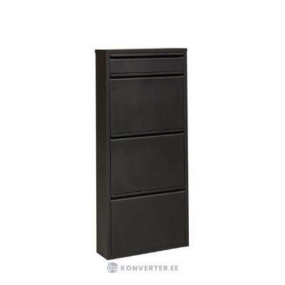 Musta seinään kiinnitettävä kenkäkaappi caruso (kare design)