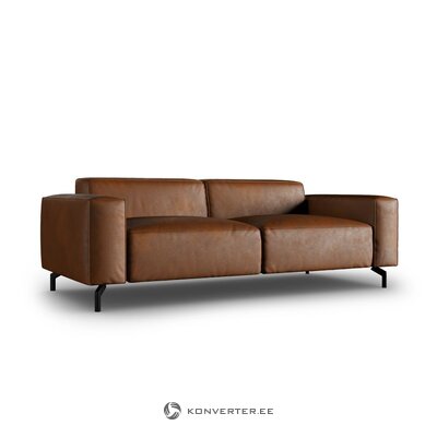 Sofa (paradis) christian lakrua ruda, natūrali oda, juodas metalas