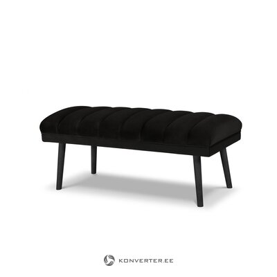 Velvet bench (frison) christian lacroix black, velvet, black beech wood