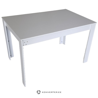 Balts, spīdīgs pusdienu galds 120x80cm lins ar plankumiem
