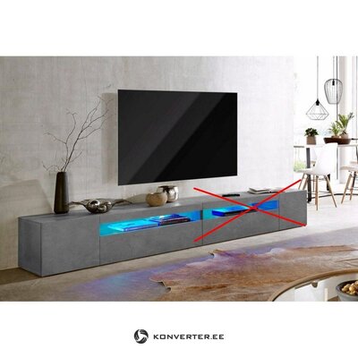 Pilka televizoriaus spintelė (plotis 130 cm)