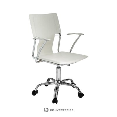 Balts biroja krēsls lūsis (tomasucci) neskarts, kastē, ar kosmētiskiem defektiem., zāles paraugs