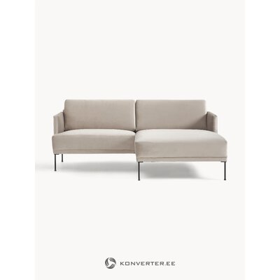 Beige sametti kulmasohva (fluente)