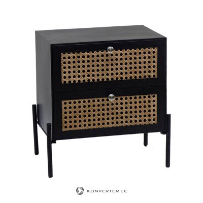 Black design nightstand (garance) with beauty flaws., hall sample