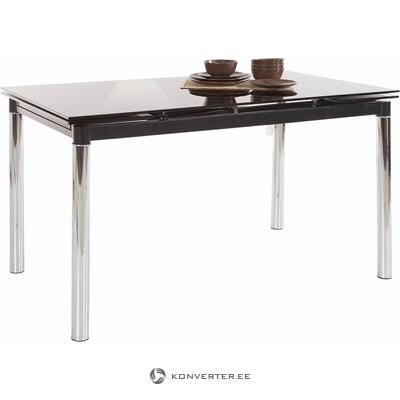 Black glass extendable dining table gloria