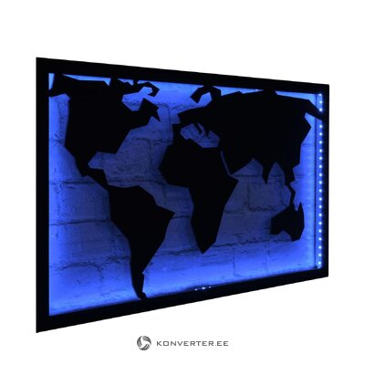 Led dekoratyvinis sieninis šviestuvas žemėlapis 2 mėlynas (asir grupė) nepažeistas, dėžutėje