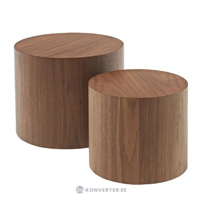 Dark brown coffee table set of 2 (dan) small flaw