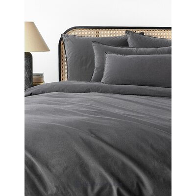 Dark grey cotton duvet cover (debbie)135x200