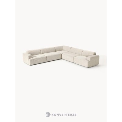 Šviesiai smėlio spalvos modulinė kampinė sofa (melva) (visa, dėžutėje)