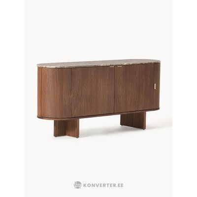 Brown cabinet (zumi) with cosmetic flaws.