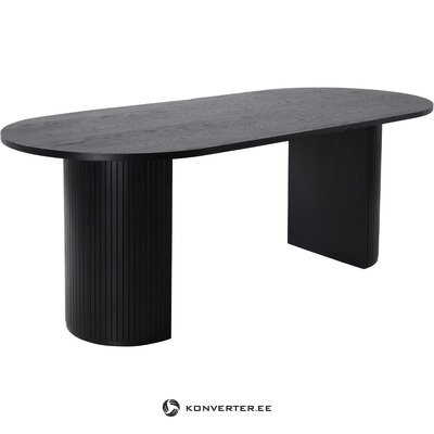 Juodas ovalus pietų stalas bianca (įmonės dizainas) nepažeistas