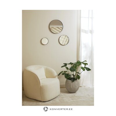 Set of 3-part round wall mirrors with black frame (ivy) 20+30+40 complete, in box