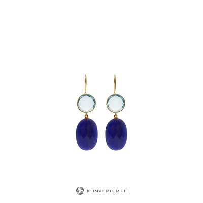 Blue gold-plated aquamarine stone earrings gloria (gemshine) intact
