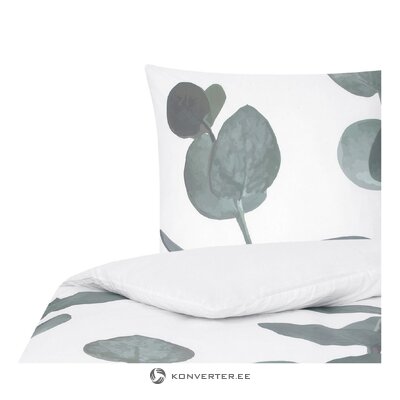 Floral cotton bedding set (eucalyptus) intact