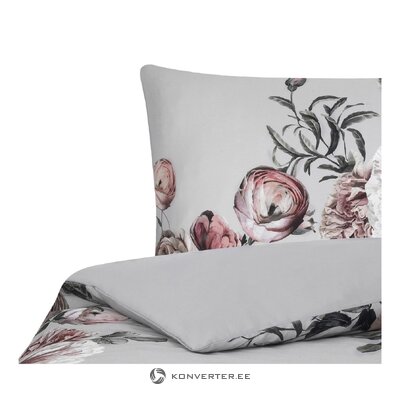 Gray floral bedding set (blossom) intact