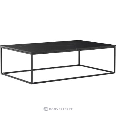 Black marble coffee table (alys) 75x120 in box, with minor cosmetic flaws