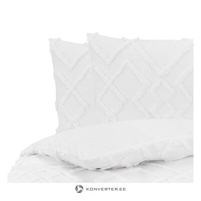 Balts percale boho stila gultas veļas komplekts (faith) komplektēts