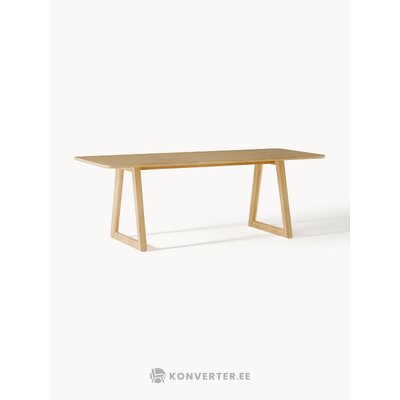 Vaaleanruskea massiivipuusta valmistettu ruokapöytä (nik) 220x90