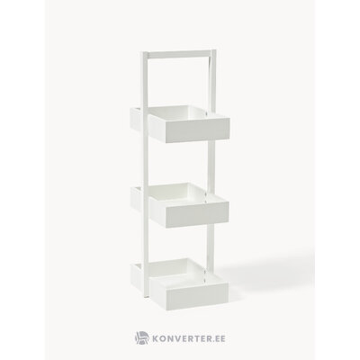White solid wood bathroom shelf (kit)