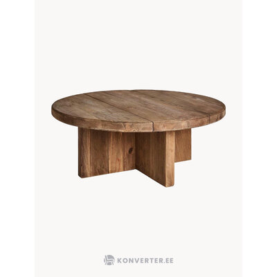 Brown round solid wood coffee table crissey i (vical)