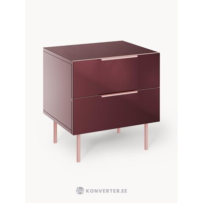 Brown high gloss bedside table (lennie) with cosmetic flaws