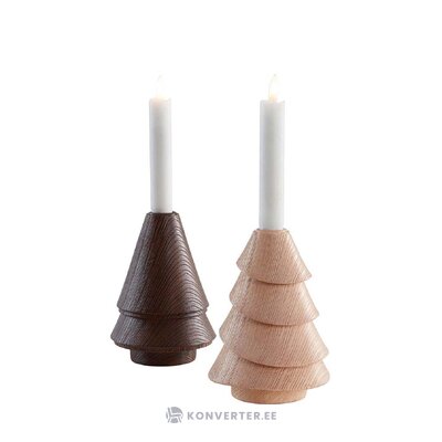 Candlestick set of 2 woody (jotex) with a flaw