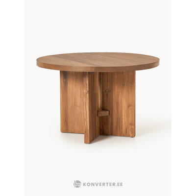 Rudas apvalus valgomojo stalas iš medžio masyvo (hugo) d=120