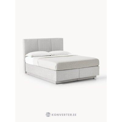 Кровать континентальная светло-серая (Оберон) 180х200