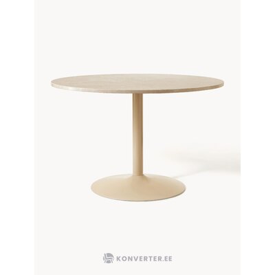 Bēšs apaļš marmora ēdamgalds (miley)