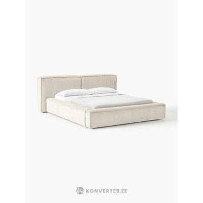 Gaiši bēša polsterēta gulta (Lennon) 160x200
