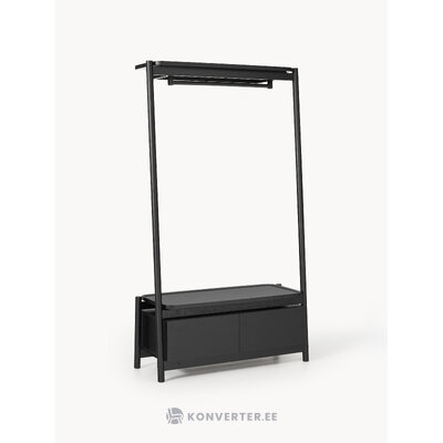 Melns masīvkoka grīdas plaukts (libby)