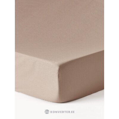 Tumši bēša kokvilnas palags ar gumiju (premium) 200x200